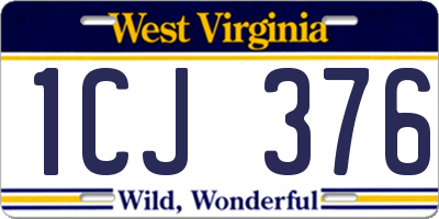 WV license plate 1CJ376