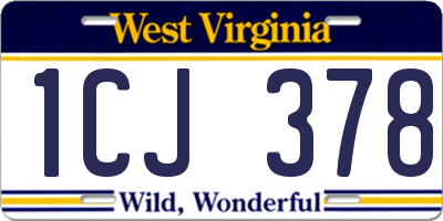 WV license plate 1CJ378