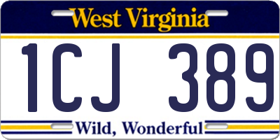 WV license plate 1CJ389