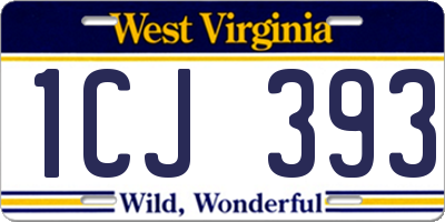 WV license plate 1CJ393