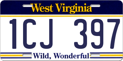 WV license plate 1CJ397