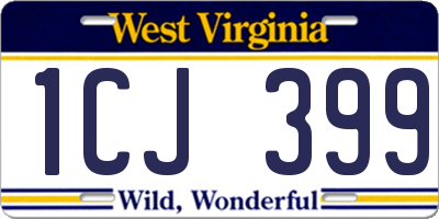 WV license plate 1CJ399