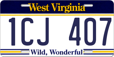 WV license plate 1CJ407