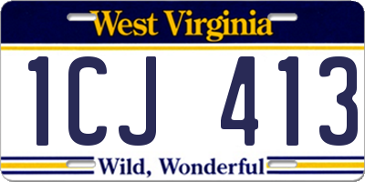 WV license plate 1CJ413