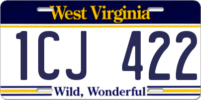 WV license plate 1CJ422
