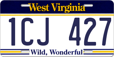 WV license plate 1CJ427