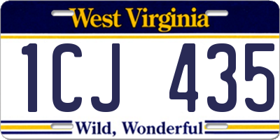 WV license plate 1CJ435