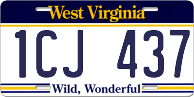 WV license plate 1CJ437