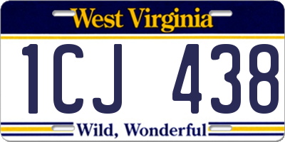 WV license plate 1CJ438