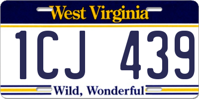WV license plate 1CJ439
