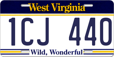 WV license plate 1CJ440