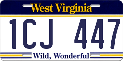 WV license plate 1CJ447