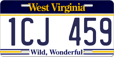WV license plate 1CJ459