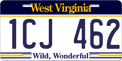 WV license plate 1CJ462