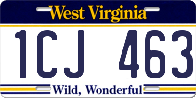 WV license plate 1CJ463