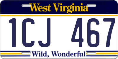 WV license plate 1CJ467
