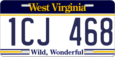 WV license plate 1CJ468