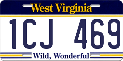 WV license plate 1CJ469