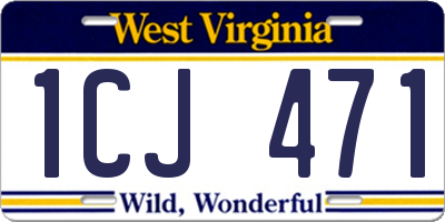 WV license plate 1CJ471
