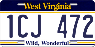 WV license plate 1CJ472