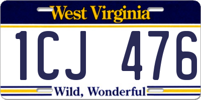 WV license plate 1CJ476