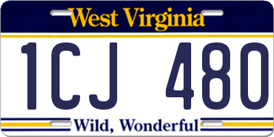 WV license plate 1CJ480