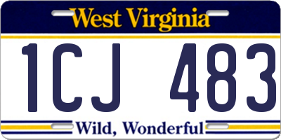 WV license plate 1CJ483