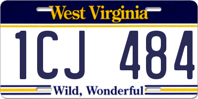 WV license plate 1CJ484