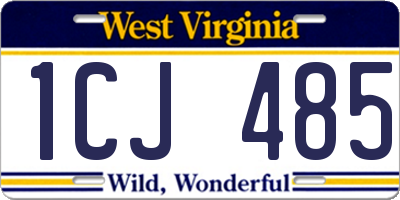 WV license plate 1CJ485