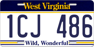 WV license plate 1CJ486