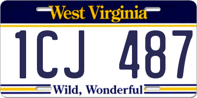WV license plate 1CJ487