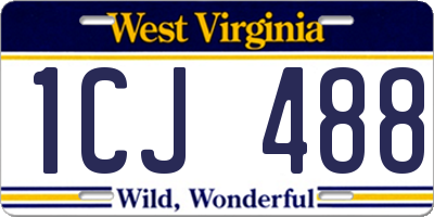 WV license plate 1CJ488