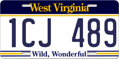 WV license plate 1CJ489