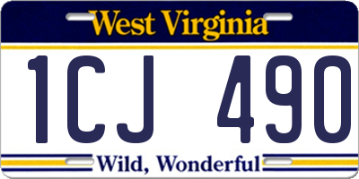 WV license plate 1CJ490