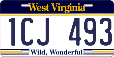 WV license plate 1CJ493