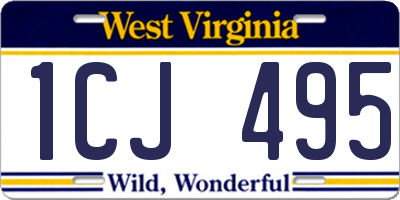 WV license plate 1CJ495