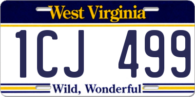 WV license plate 1CJ499