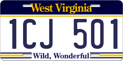 WV license plate 1CJ501