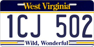 WV license plate 1CJ502