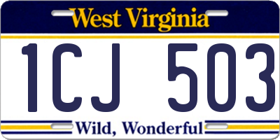 WV license plate 1CJ503