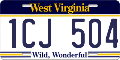 WV license plate 1CJ504