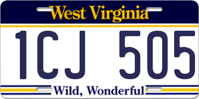 WV license plate 1CJ505