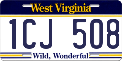 WV license plate 1CJ508
