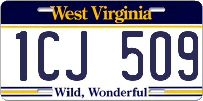 WV license plate 1CJ509