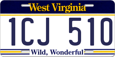 WV license plate 1CJ510