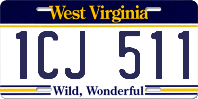 WV license plate 1CJ511
