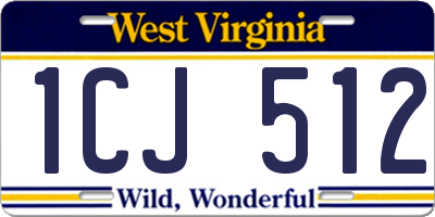 WV license plate 1CJ512