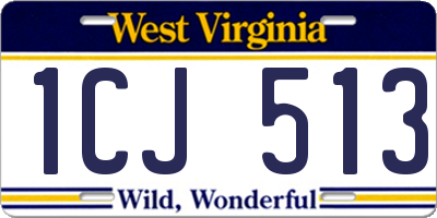 WV license plate 1CJ513