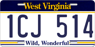 WV license plate 1CJ514