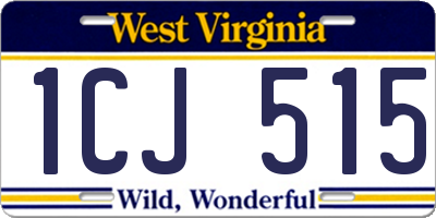 WV license plate 1CJ515